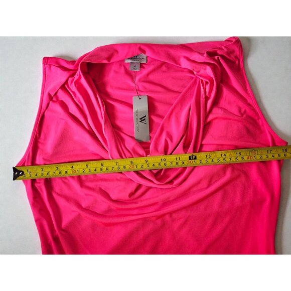 NWT Worthington Hot Pink Cowl Neck Sleeveless Top Size M Barbiecore - Picture 5 of 7